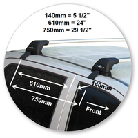 Prorack Black 2 Bar Aero Flush Bar kit to suit Foton Tunland Double Cab 4dr Ute (2012 - Current)