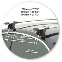 Prorack Silver 2 Bar Aero Through Bar kit to suit BMW 3 Series E92 2dr Coupe (2006 - 2014)