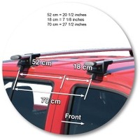Prorack Silver 2 Bar Aero Through Bar kit to suit Nissan Navara D40 Double Cab 4dr Ute (12/2005 - 5/2015)