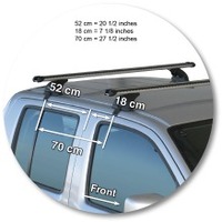 Prorack Silver 2 Bar Heavy Duty Through Bar kit to suit Nissan Navara D40 Double Cab 4dr Ute (12/2005 - 5/2015)