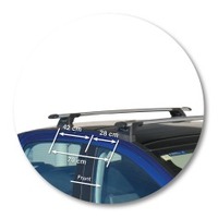 Prorack Black 2 Bar Aero Through Bar kit to suit Peugeot 308 5dr Hatch (2007 - Current)