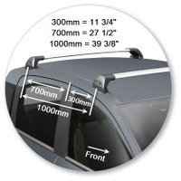 Prorack Silver 2 Bar Aero Flush Bar kit to suit Fiat Panda 5dr Hatch (2003 - 2011)