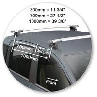 Prorack Black 2 Bar Aero Through Bar kit to suit Fiat Panda 5dr Hatch (2003 - 2011)