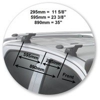 Prorack Silver 2 Bar Aero Through Bar kit to suit Holden Colorado Crew Cab 4dr Ute (2012 - 9/2016)