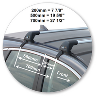 Prorack Black 2 Bar Aero Flush Bar kit to suit Honda CR-V S 5dr SUV (2012 - 6/2017)