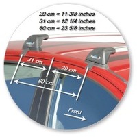 Prorack Silver 2 Bar Aero Flush Bar kit to suit Hyundai i20 5dr Hatch (5/2010 - 2014)