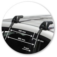 Prorack Silver 2 Bar Aero Flush Bar kit to suit Kia Sportage 5dr SUV (2010 - 2015)