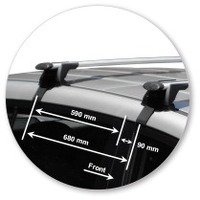 Prorack Black 2 Bar Aero Through Bar kit to suit Kia Sportage 5dr SUV (2010 - 2015)