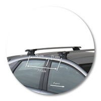 Prorack Black 2 Bar Aero Through Bar kit to suit Ford Focus 5dr Hatch (7/2008 - 6/2011)