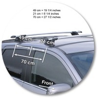 Prorack Silver 2 Bar Aero Through Bar kit to suit Mitsubishi ASX 5dr SUV (8/2010 - 10/2019)