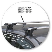 Prorack Black 2 Bar Aero Through Bar kit to suit Kia Cerato 5dr Hatch (2010 - 2013)