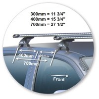 Prorack Black 2 Bar Heavy Duty Through Bar kit to suit Toyota HiLux Double Cab 4dr Ute (2012 - 9/2015)