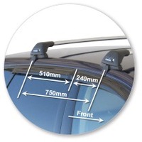 Prorack Silver 2 Bar Aero Flush Bar kit to suit Volkswagen Polo Mk4 5dr Hatch (2002 - 2005)