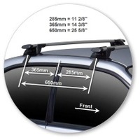 Prorack Silver 2 Bar Aero Through Bar kit to suit Subaru Impreza 4dr Sedan (2001 - 2007)