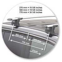 Prorack Silver 2 Bar Aero Through Bar kit to suit Volkswagen Amarok Double Cab 4dr Ute (2010 - 4/2023)