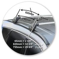 Prorack Silver 2 Bar Aero Flush Bar kit to suit Hyundai Santa Fe 5dr SUV (2012 - 2018)