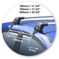 Prorack Black 2 Bar Aero Flush Bar kit to suit Kia Rio 5dr Hatch (2011 - 2016)