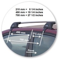 Prorack Silver 2 Bar Aero Flush Bar kit to suit Honda Civic 4dr Sedan (10/2000 - 1/2006)