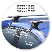 Prorack Silver 2 Bar Aero Through Bar kit to suit Kia Rio 5dr Hatch (2011 - 2016)