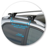 Prorack Black 2 Bar Aero Through Bar kit to suit SsangYong Korando 5dr SUV (2011 - 2019)