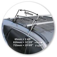 Prorack Silver 2 Bar Aero Through Bar kit to suit Hyundai Santa Fe 5dr SUV (2012 - 2018)