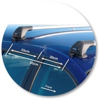 Prorack Silver 2 Bar Aero Flush Bar kit to suit Ford Falcon AU 5dr Wagon (9/1998 - 10/2002)