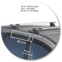 Prorack Silver 2 Bar Aero Through Bar kit to suit Subaru Traviq 5dr MPV (1999 - 2005)