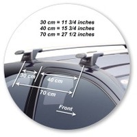 Prorack Silver 2 Bar Aero Through Bar kit to suit Holden Barina 3dr Hatch (2000 - 2006)