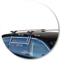 Prorack Silver 2 Bar Aero Through Bar kit to suit Subaru Legacy 5dr Wagon (9/2009 - 2013)