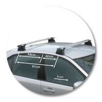 Prorack Silver 2 Bar Aero Through Bar kit to suit Saab 9-3 4dr Sedan (2003 - Current)