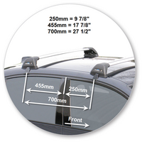 Prorack Silver 2 Bar Aero Flush Bar kit to suit BMW 5 Series E60 4dr Sedan (2003 - 2009)