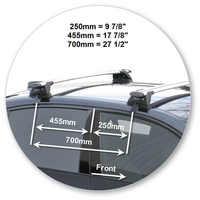 Prorack Black 2 Bar Aero Through Bar kit to suit BMW 5 Series E60 4dr Sedan (2003 - 2009)