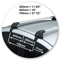 Prorack Silver 2 Bar Aero Flush Bar kit to suit Honda Civic 4dr Sedan (2012 - 10/2016)