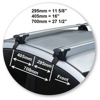 Prorack Black 2 Bar Aero Through Bar kit to suit Honda Civic 4dr Sedan (2012 - 10/2016)