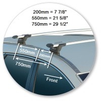 Prorack Silver 2 Bar Aero Through Bar kit to suit Hyundai i40 Tourer 5dr Wagon (2011 - 2019)