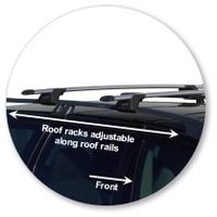 Prorack Silver 2 Bar Aero Through Bar kit to suit Volvo XC70 5dr Wagon (2000 - 2004)