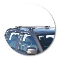 Prorack Silver 2 Bar Aero Through Bar kit to suit Holden Colorado Double Cab 4dr Ute (7/2008 - 2012)