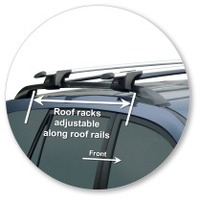 Prorack Black 2 Bar Aero Through Bar kit to suit Toyota Rav4 Limited 5dr SUV (2/2006 - 2012)