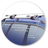 Prorack Silver 2 Bar Aero Through Bar kit to suit Volkswagen Passat Mk5.5 5dr Wagon (1998 - 2006)