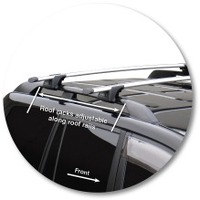 Prorack Silver 2 Bar Aero Through Bar kit to suit Toyota Land Cruiser Prado 120 Series 5dr SUV (3/2003 - 11/2009)