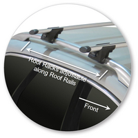 Prorack Silver 2 Bar Aero Through Bar kit to suit Ford Mondeo 5dr Wagon (10/2007 - 2013)