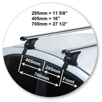 Prorack Silver 2 Bar Heavy Duty Through Bar kit to suit Honda Civic 4dr Sedan (2012 - 10/2016)