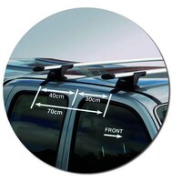 Prorack Silver 2 Bar Aero Through Bar kit to suit Toyota HiLux Double Cab 4dr Ute (1997 - 4/2005)