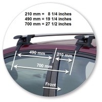 Prorack Silver 2 Bar Aero Through Bar kit to suit Honda Civic 4dr Sedan (10/2000 - 1/2006)