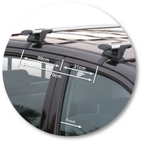 Prorack Black 2 Bar Aero Through Bar kit to suit Toyota HiLux Double Cab 4dr Ute (5/2005 - 2012)