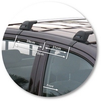 Prorack Silver 2 Bar Aero Flush Bar kit to suit Toyota HiLux Double Cab 4dr Ute (5/2005 - 2012)