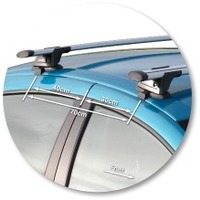 Prorack Silver 2 Bar Aero Through Bar kit to suit Ford Falcon BA/BF 4dr Sedan (11/2002 - 4/2008)