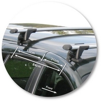 Prorack Black 2 Bar Aero Through Bar kit to suit Ford Falcon BA/BF 5dr Wagon (11/2002 - 4/2008)