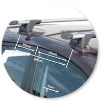Prorack Silver 2 Bar Aero Through Bar kit to suit Mazda Axela 5dr Hatch (2004 - 4/2009)