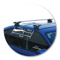 Prorack Black 2 Bar Aero Through Bar kit to suit Subaru Legacy 4dr Sedan (5/2003 - 7/2009)